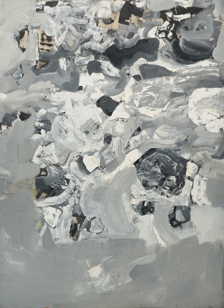 杰·德菲奥，《无题（珠穆朗玛峰）》（Untitled (Everest)，1955），山脉系列（Mountain Series）作品之一。加州奥克兰博物馆收藏，杰·德菲奥捐赠。 图片：? 2015 the Jay DeFeo Trust/Artists Rights Society (ARS), New York
