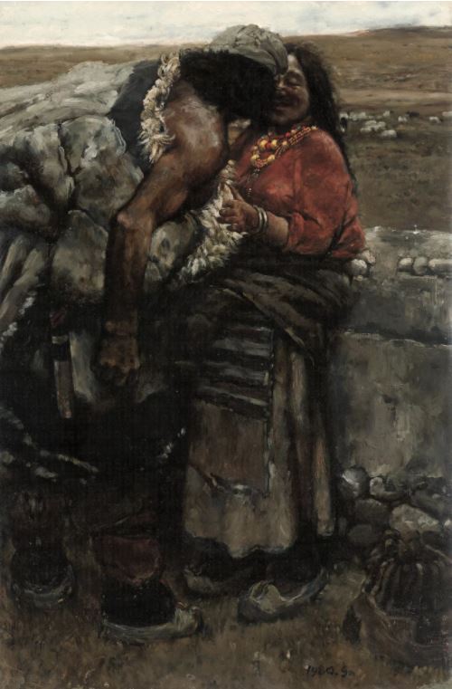 陈丹青，《1980西藏组画·牧羊人》，木板油画，80×52cm，1980。图片：松美术馆