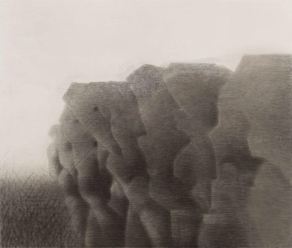 卲帆，《山石》，宣纸上水墨，200 x 235 cm，2017。图片：致谢麦勒画廊 