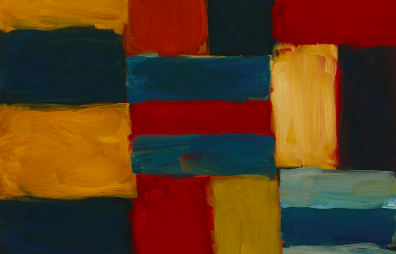 肖恩·斯库利，《Blue Orange Wall》，2014 