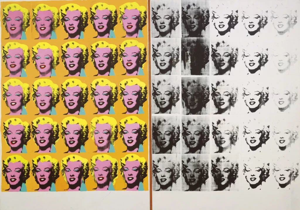安迪·沃霍尔，《玛丽莲双联画》（Marilyn Diptych），1962。图片：© The Andy Warhol Foundation forthe Visual Arts, Inc. / Artists Rights Society (ARS) New York
