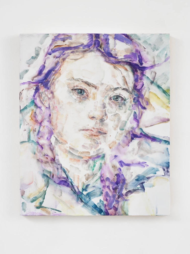 Elizabeth Peyton，《Greta Thunberg》，2019，板上油画，43.6 x 35.8 x 2.7 厘米 / 17 1⁄8 x 14 1⁄8 x 1 1⁄8 英寸。图片：© Elizabeth Peyton, courtesy Sadie Coles HQ, London，摄影：Jack Hems